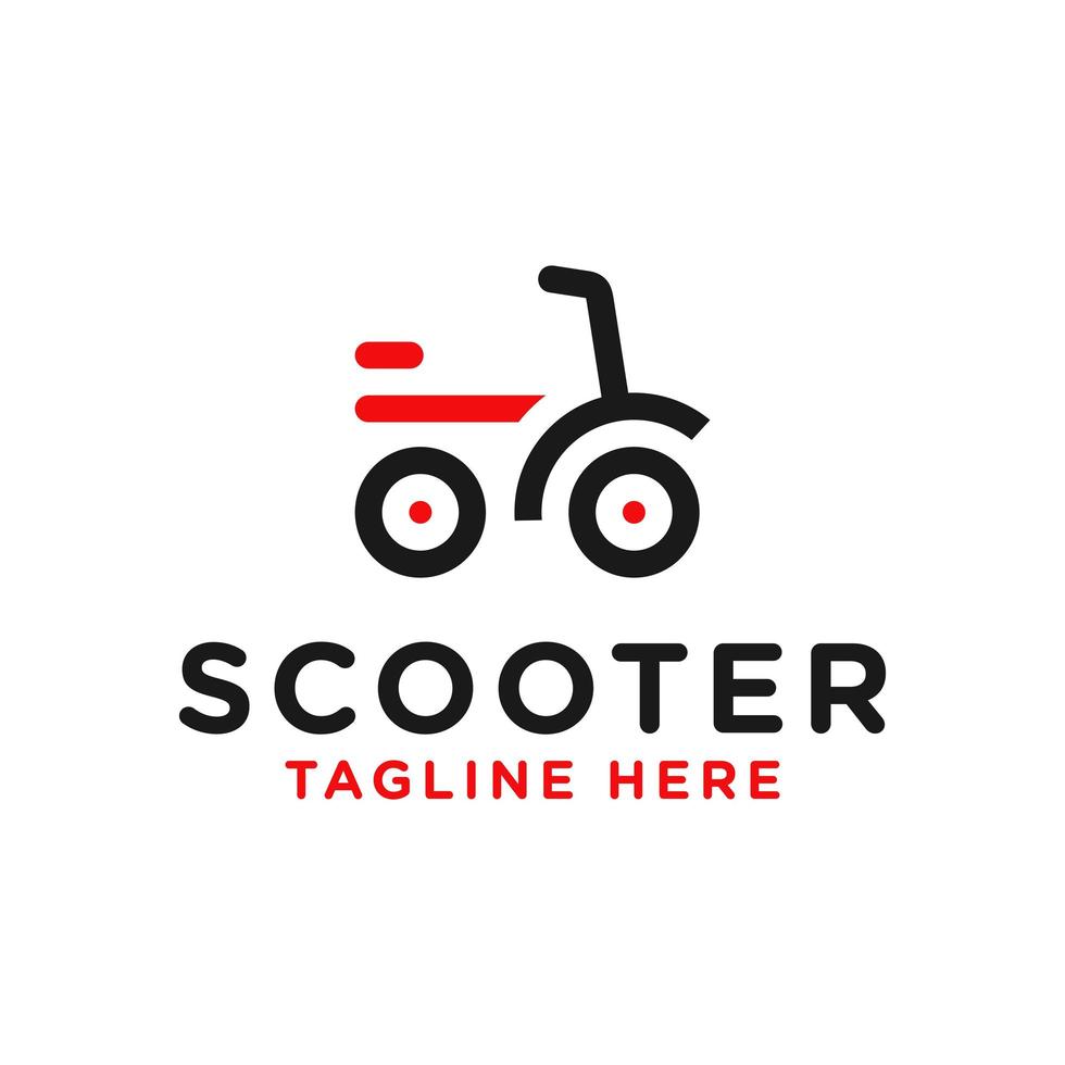 diseño de logotipo de ilustración de inspiración de scooter eléctrico vector