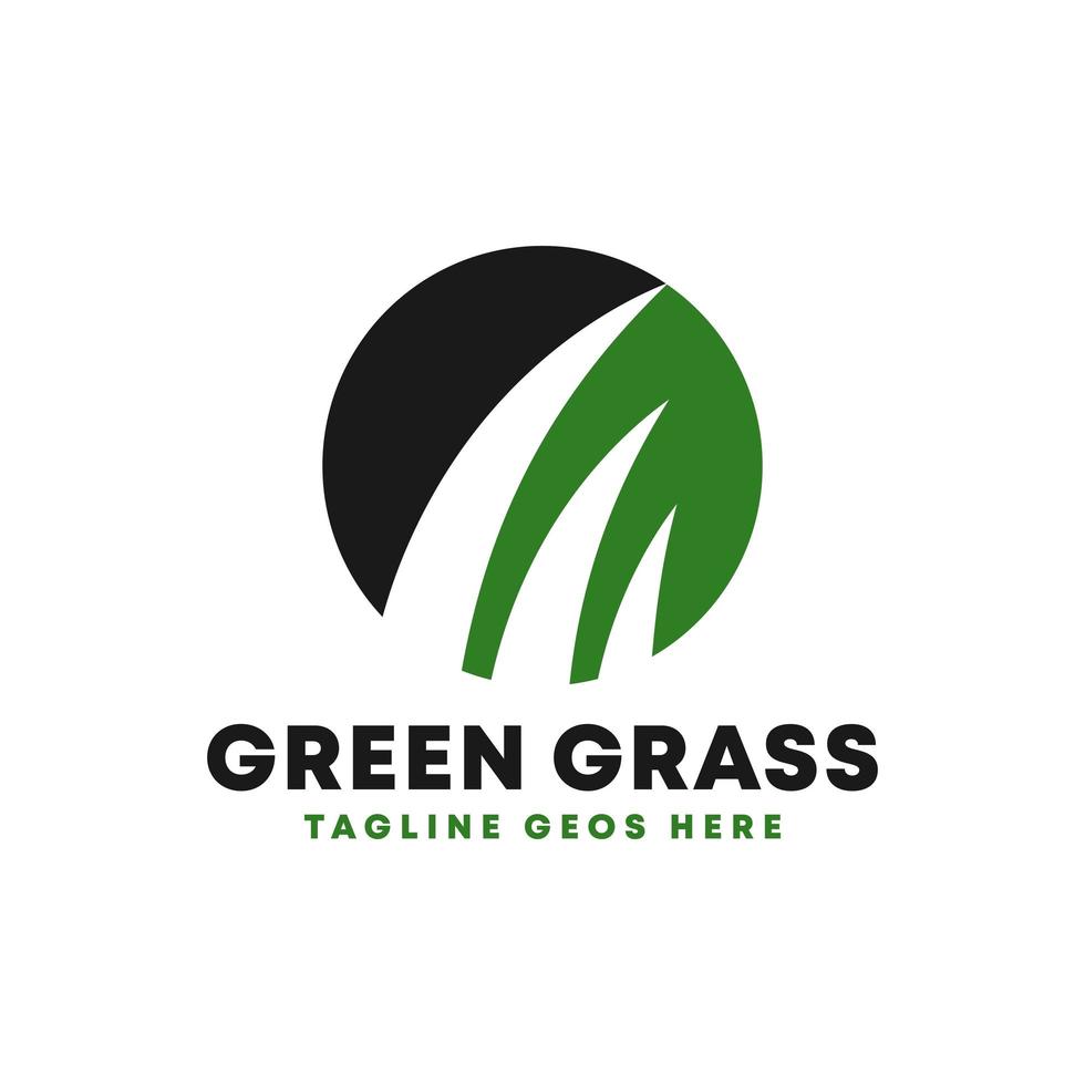 green grass inspiration illustration logo design vector
