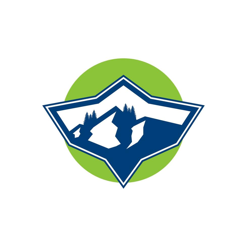 mountain shield inspiration illustration logo vector