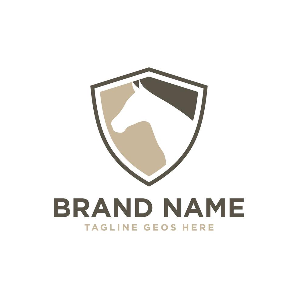 horse shield inspiration illustration logo design vector