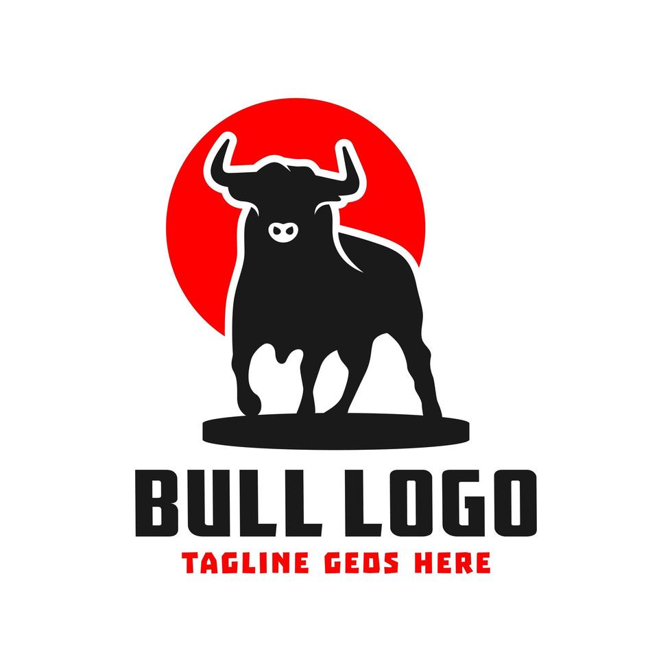 diseño de logotipo de ilustración de inspiración animal de toro vector