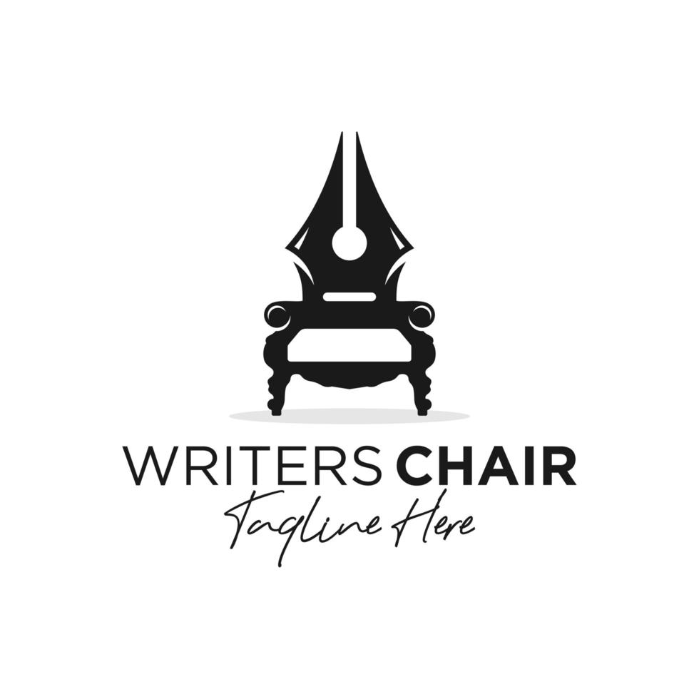 logotipo de ilustración de inspiración de silla de escritores vector