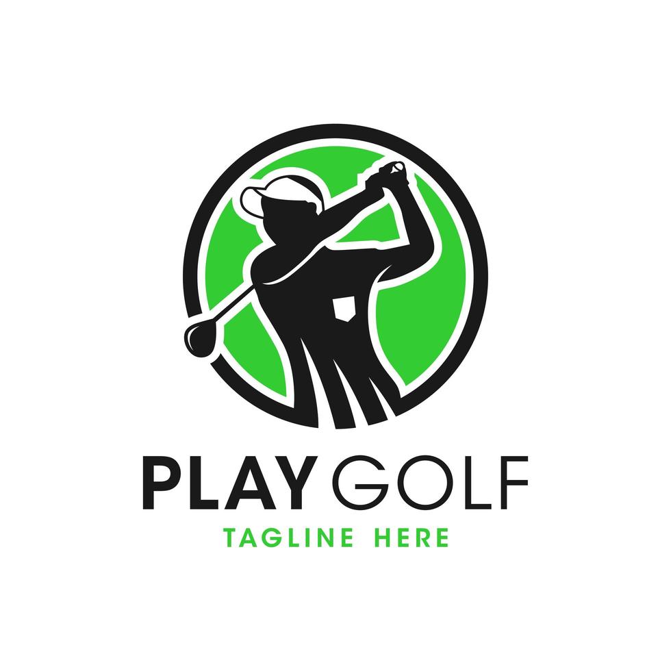 women golf sport inspiration illustration logo design vector