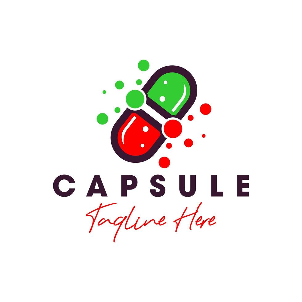 capsule molecule inspiration illustration logo vector
