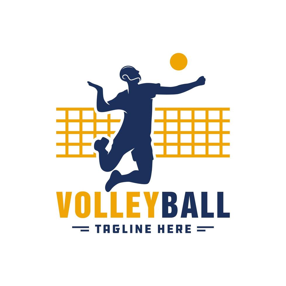 logotipo de ilustración de inspiración deportiva de voleibol vector