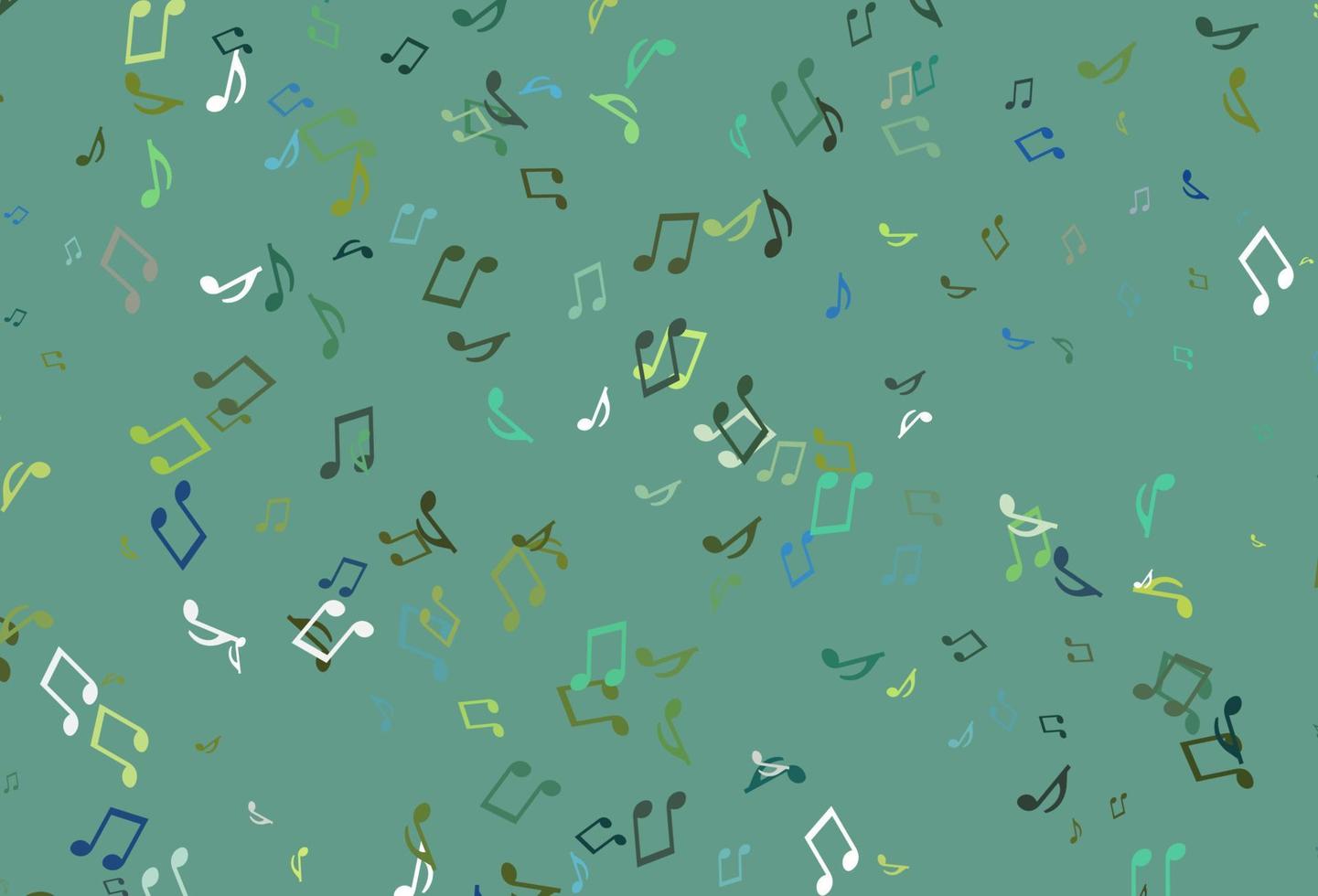 plantilla de vector de colores claros con símbolos musicales.