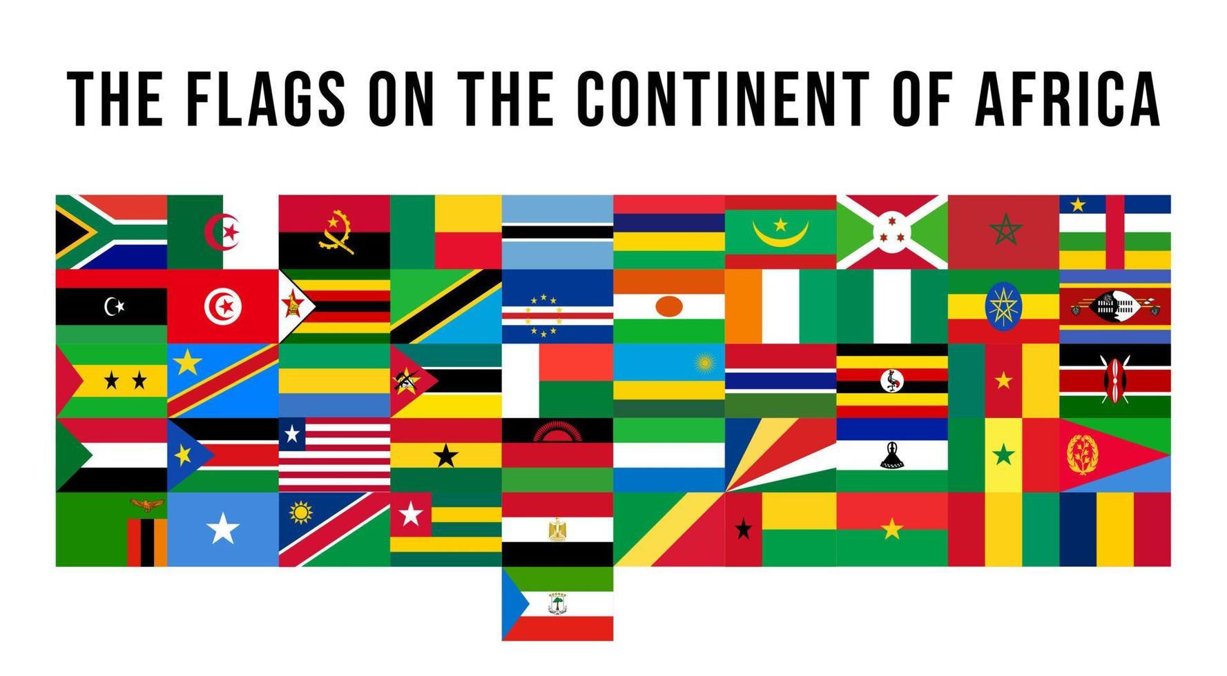 the flags on the continent of Africa vector