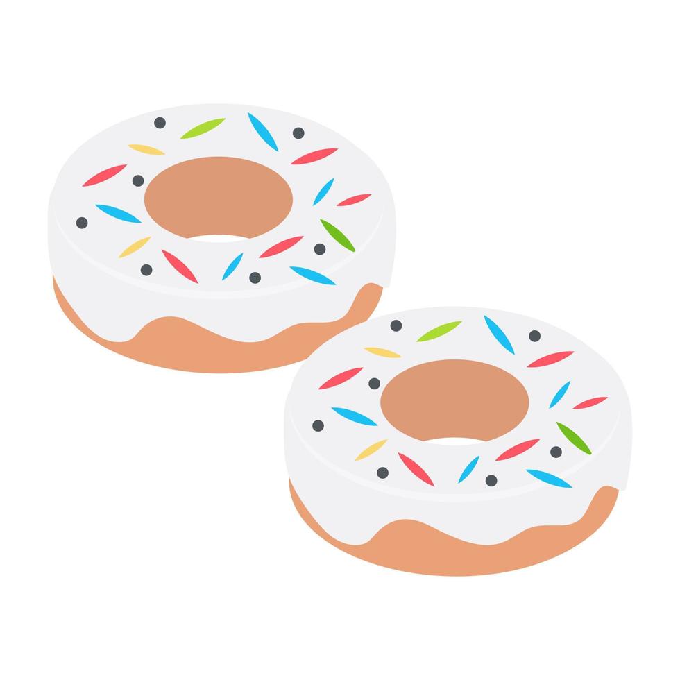 Doughnuts with rainbow sprinkles vector