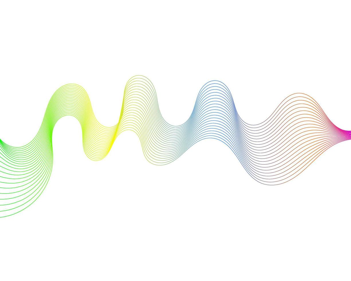 colorful spectrum background or dynamic flowing vector wave lines isolated on white background