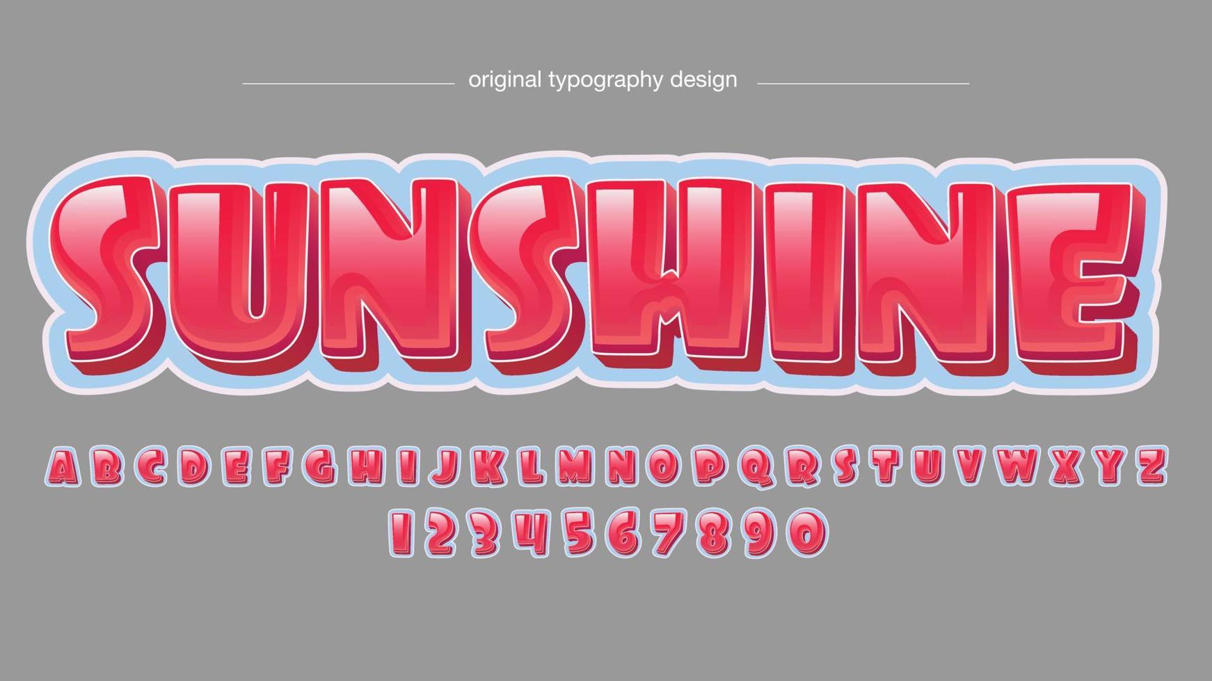 red rounded bubble cartoon typography vector