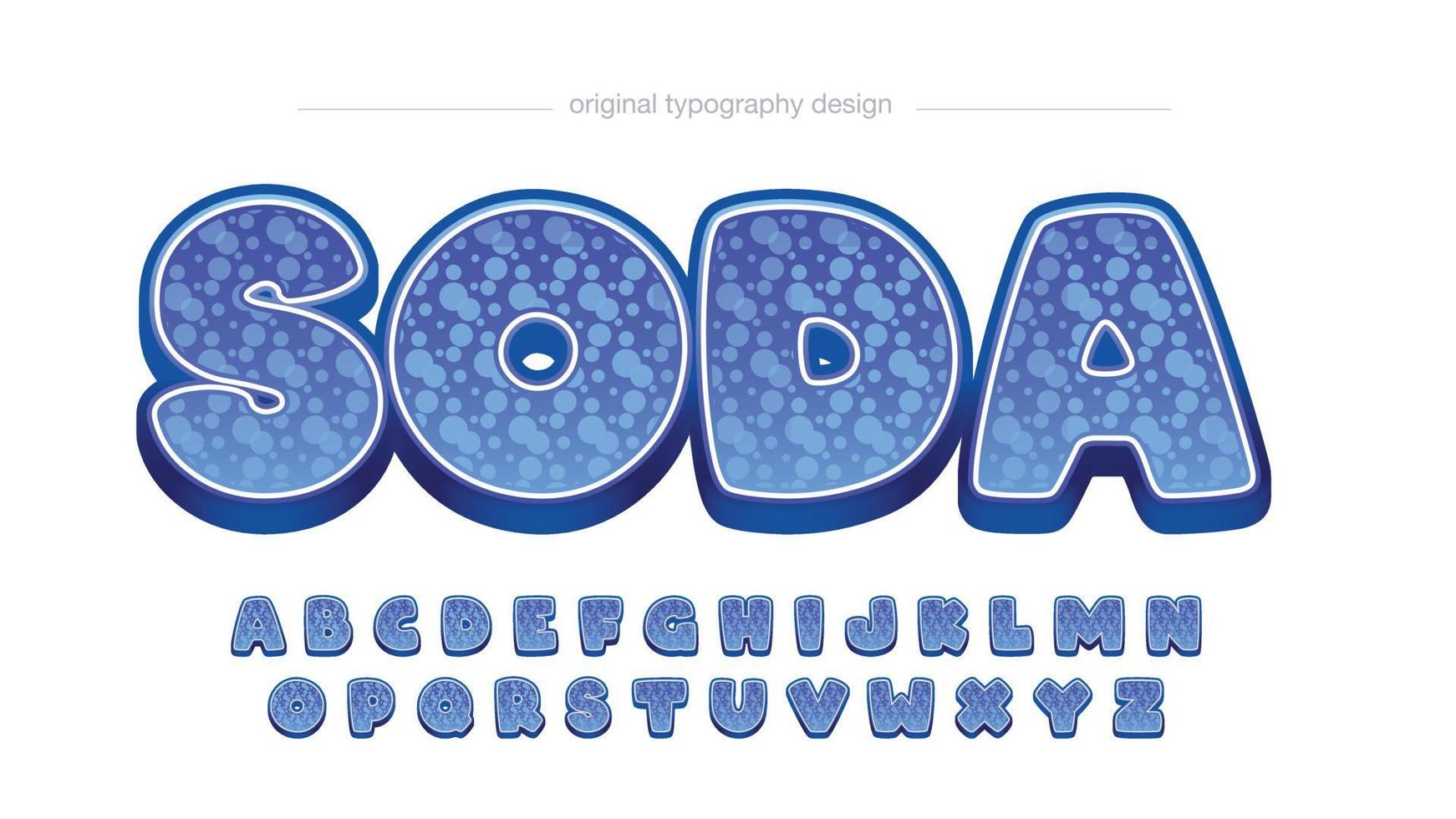 blue water bubbles cartoon typography vector