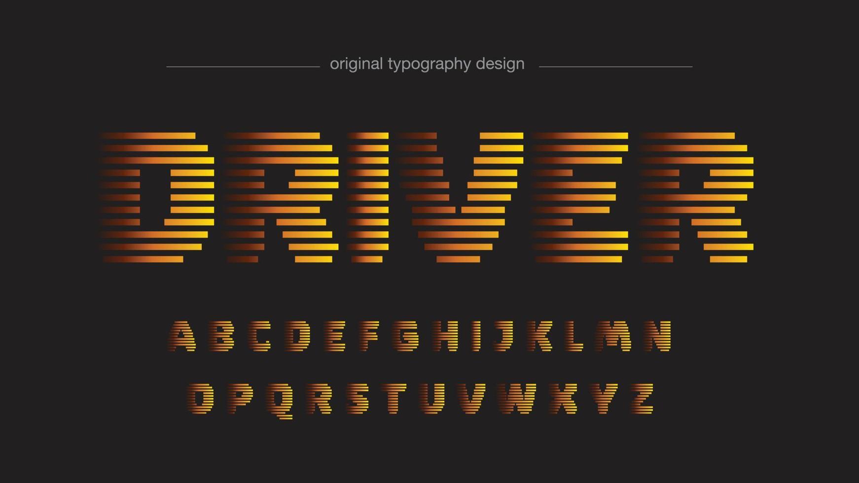 tipografía futurista de rayas amarillas vector