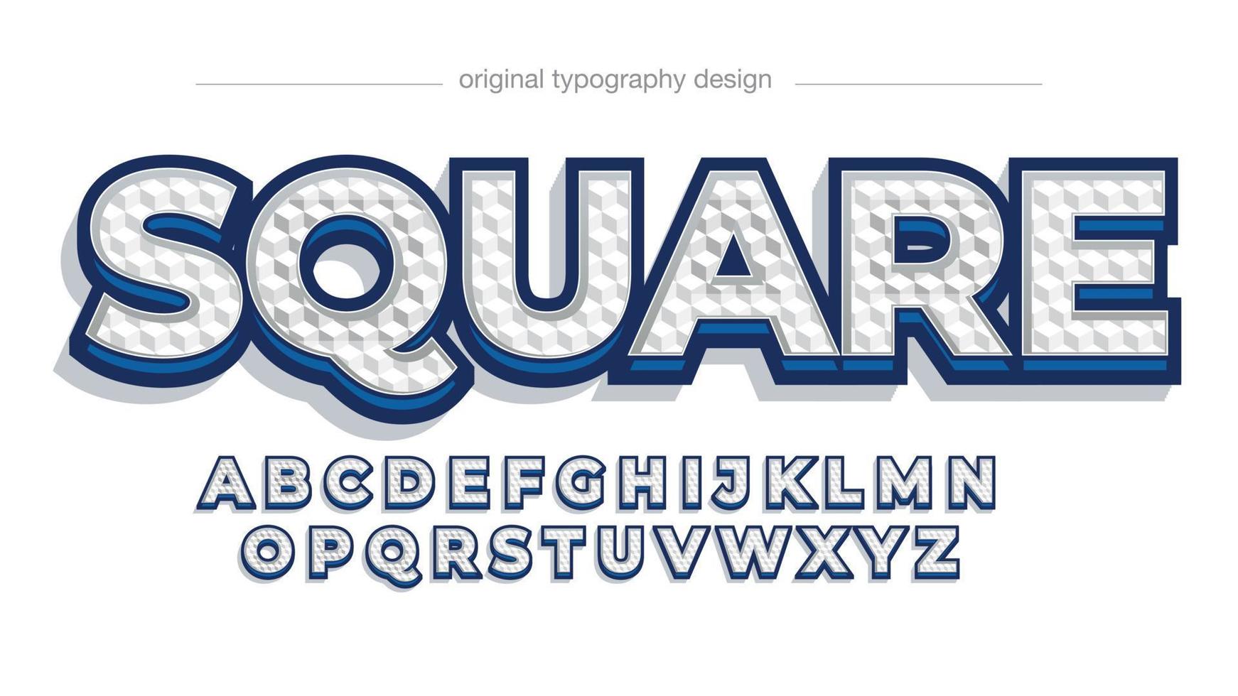 modern uppercase square pattern blue typography vector