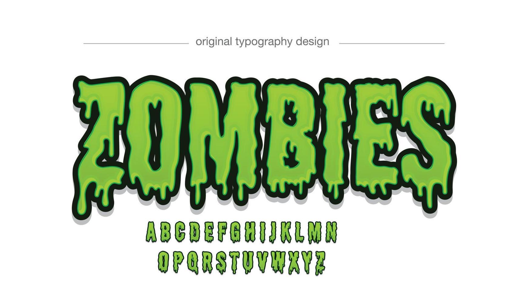 tipografía de terror que gotea verde vector