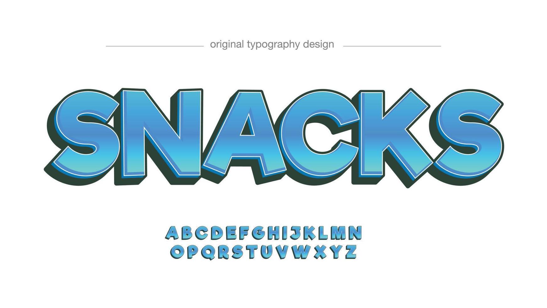 cartoon blue uppercase 3d isolated letters vector
