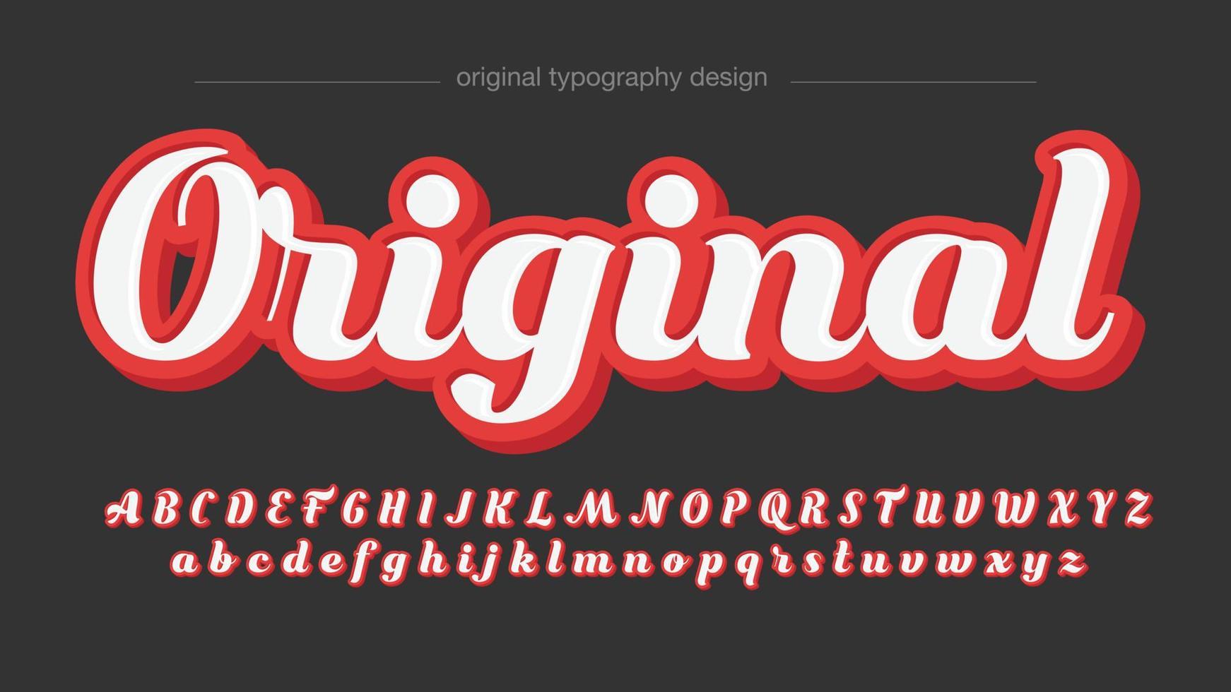 red bold white classic calligraphy isolated letters vector