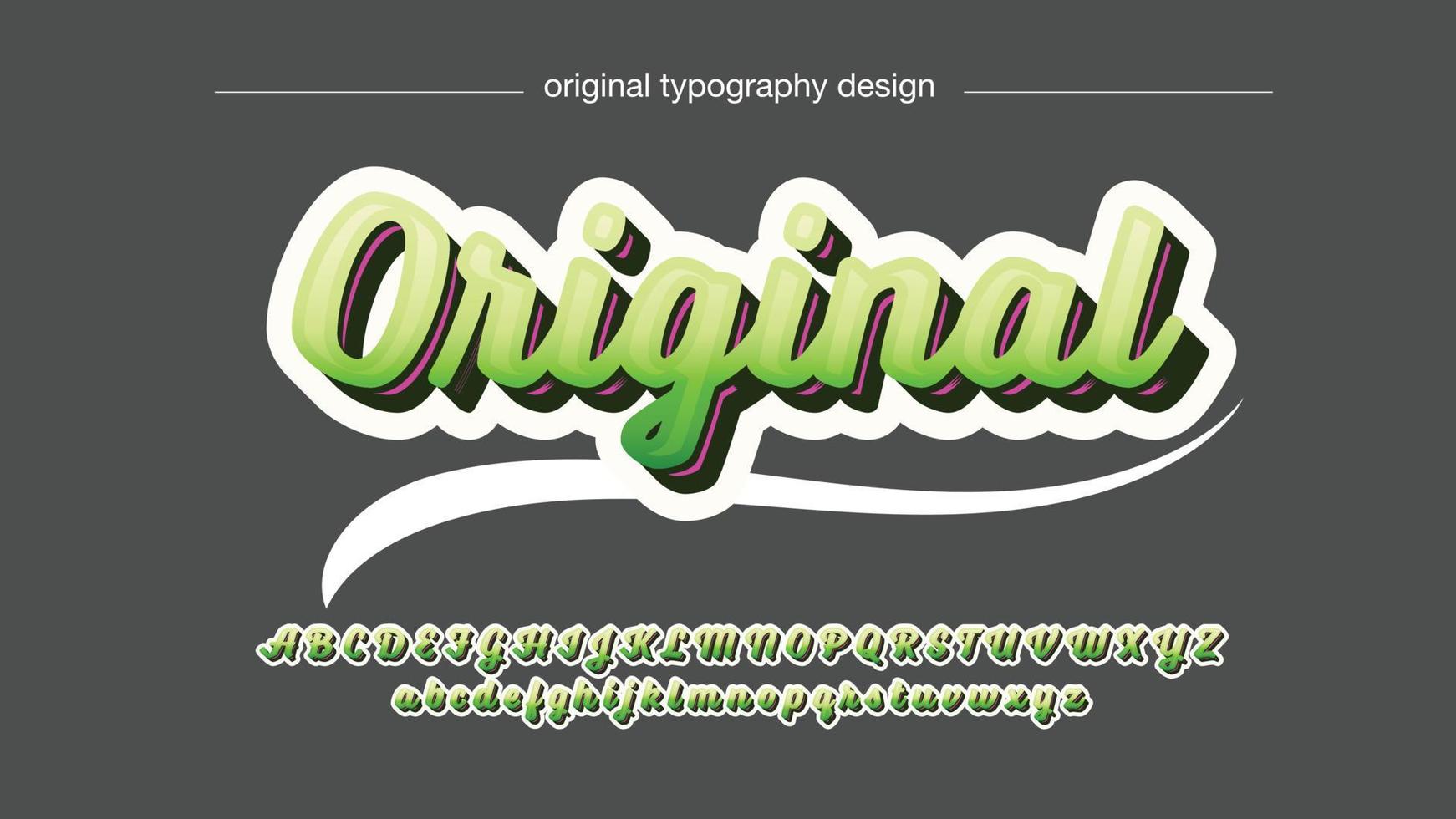 green 3d handwritten typography style vector