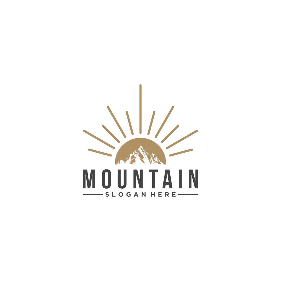 mountain logo template in white background vector