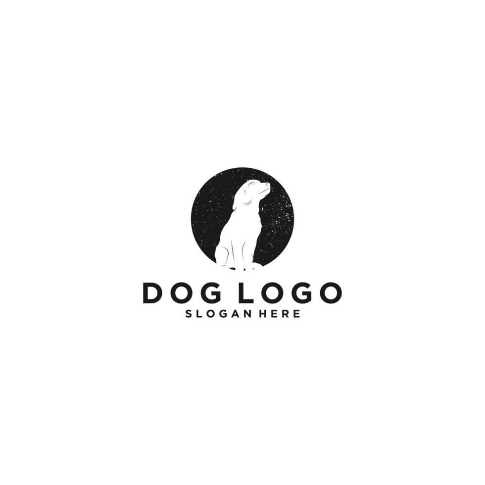 dog logo template in white background vector