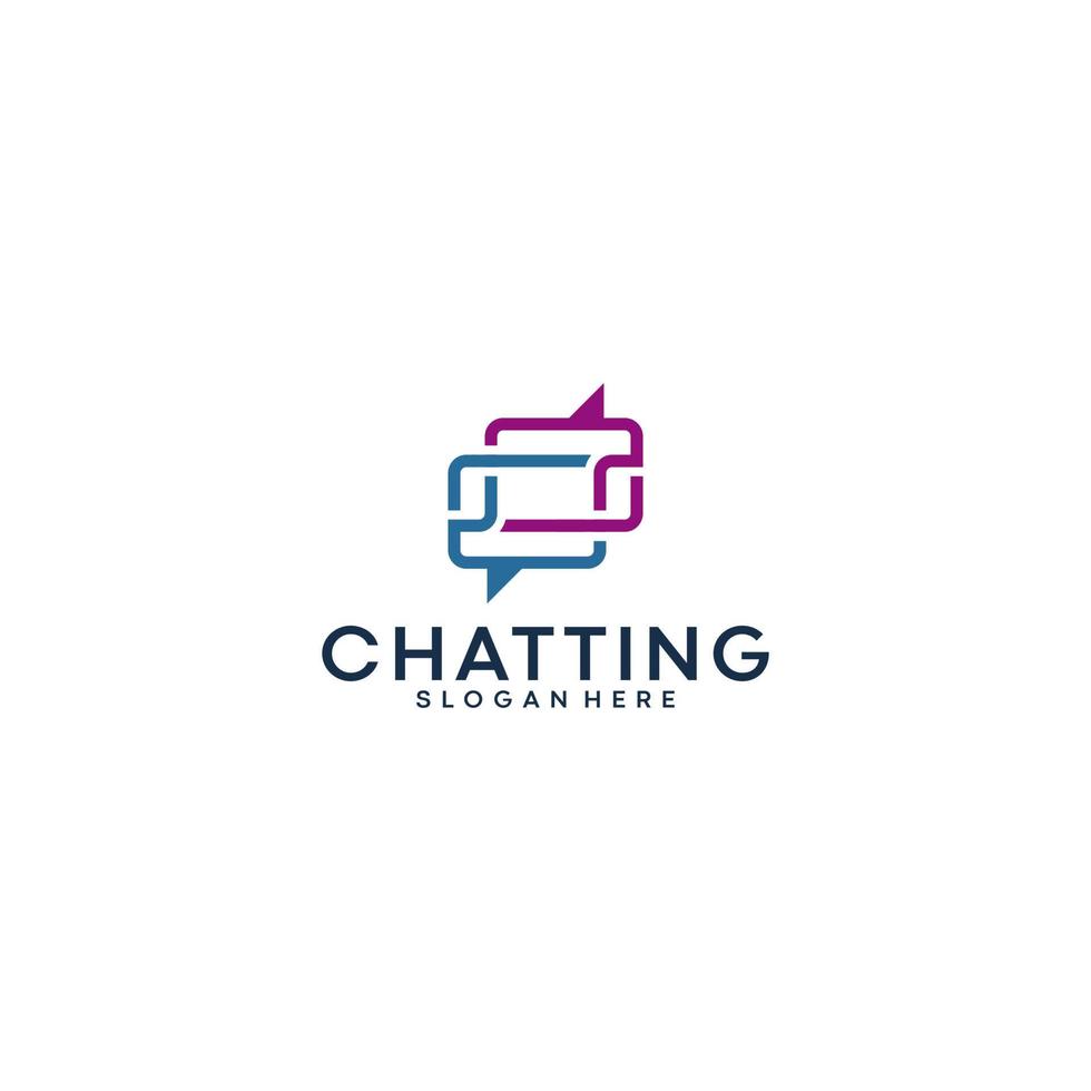 plantilla de logotipo de chat en fondo blanco vector