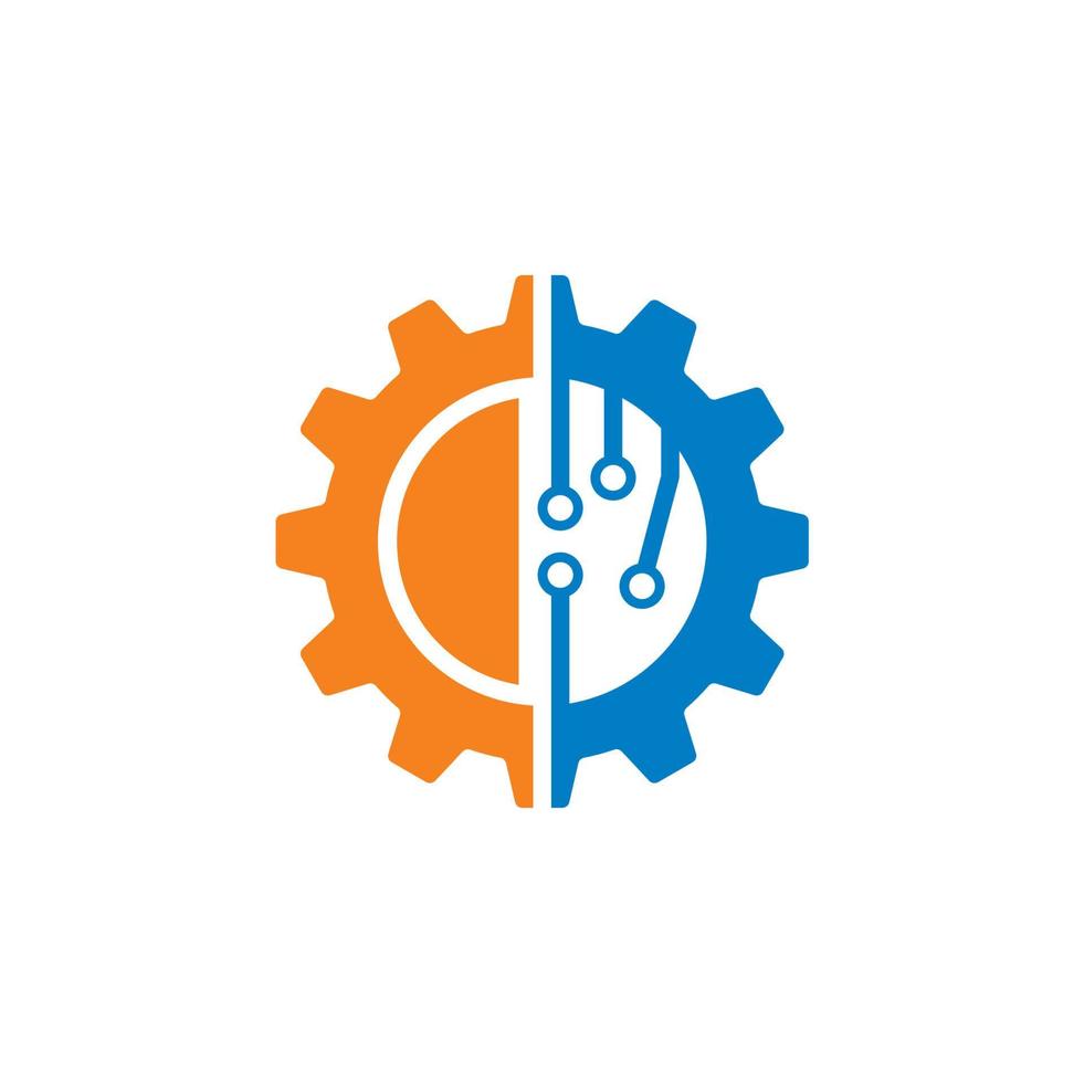 vector de tecnología de engranajes, logotipo de la industria