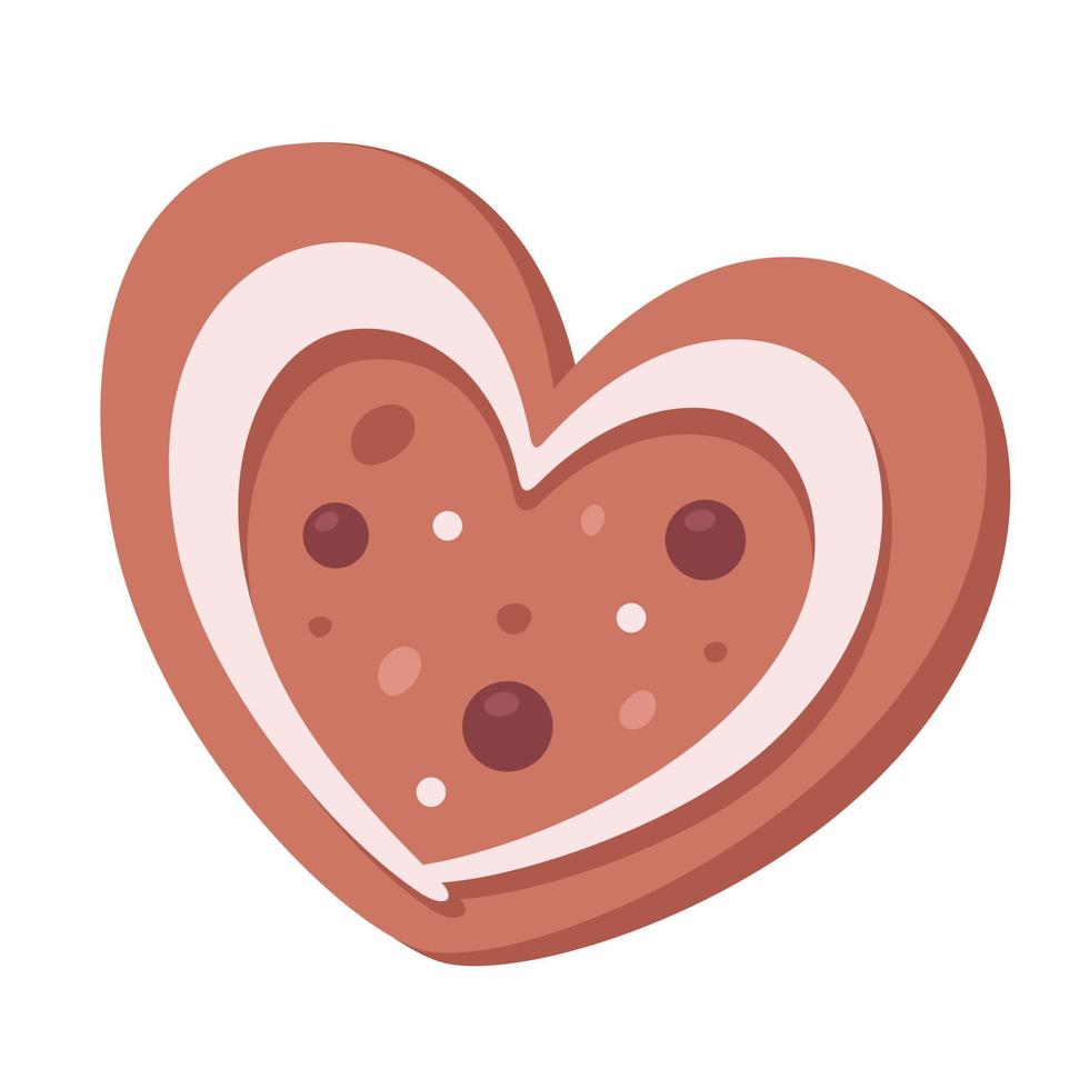 pan de jengibre en forma de corazón. galletas de jengibre dulces de san valentin vector