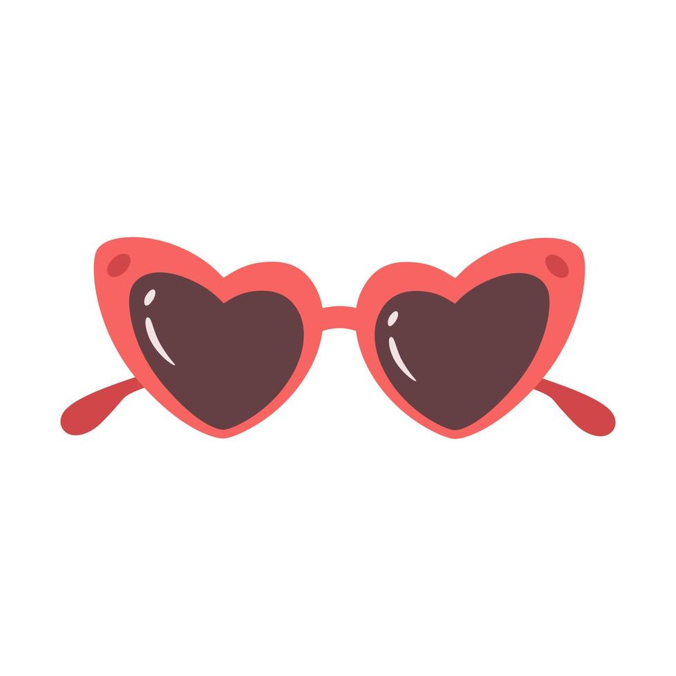 vasos en forma de corazón. gafas retro. elemento del día de san valentín vector