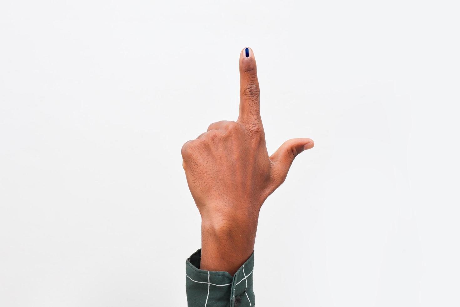 Indian Voter Hand with voting sign photo