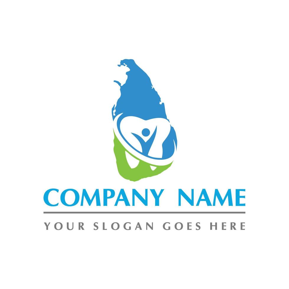 sri lanka map and teeth dental care symbol logo vector