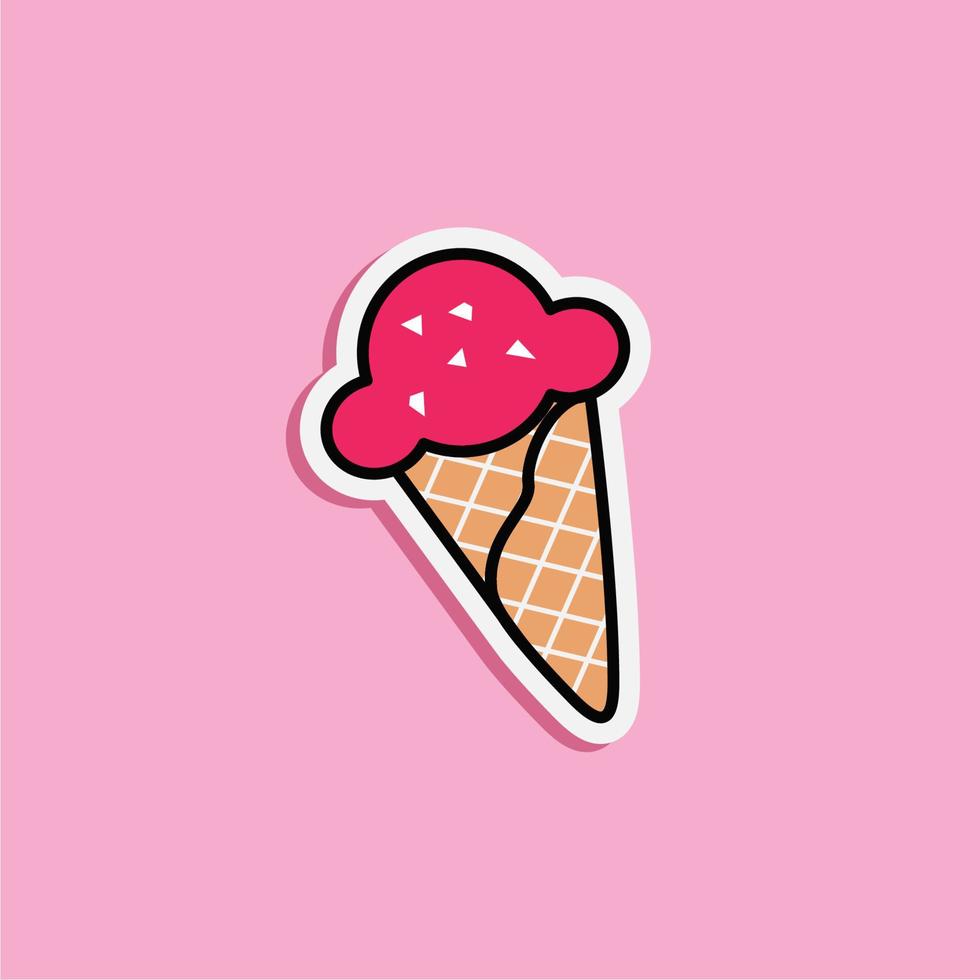 vector graphic of strawberry ice cream