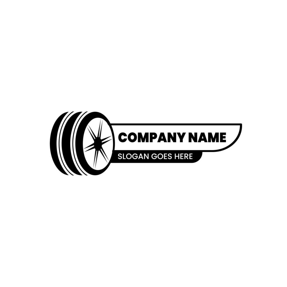 tire company logo template with tires tilted to the left vector