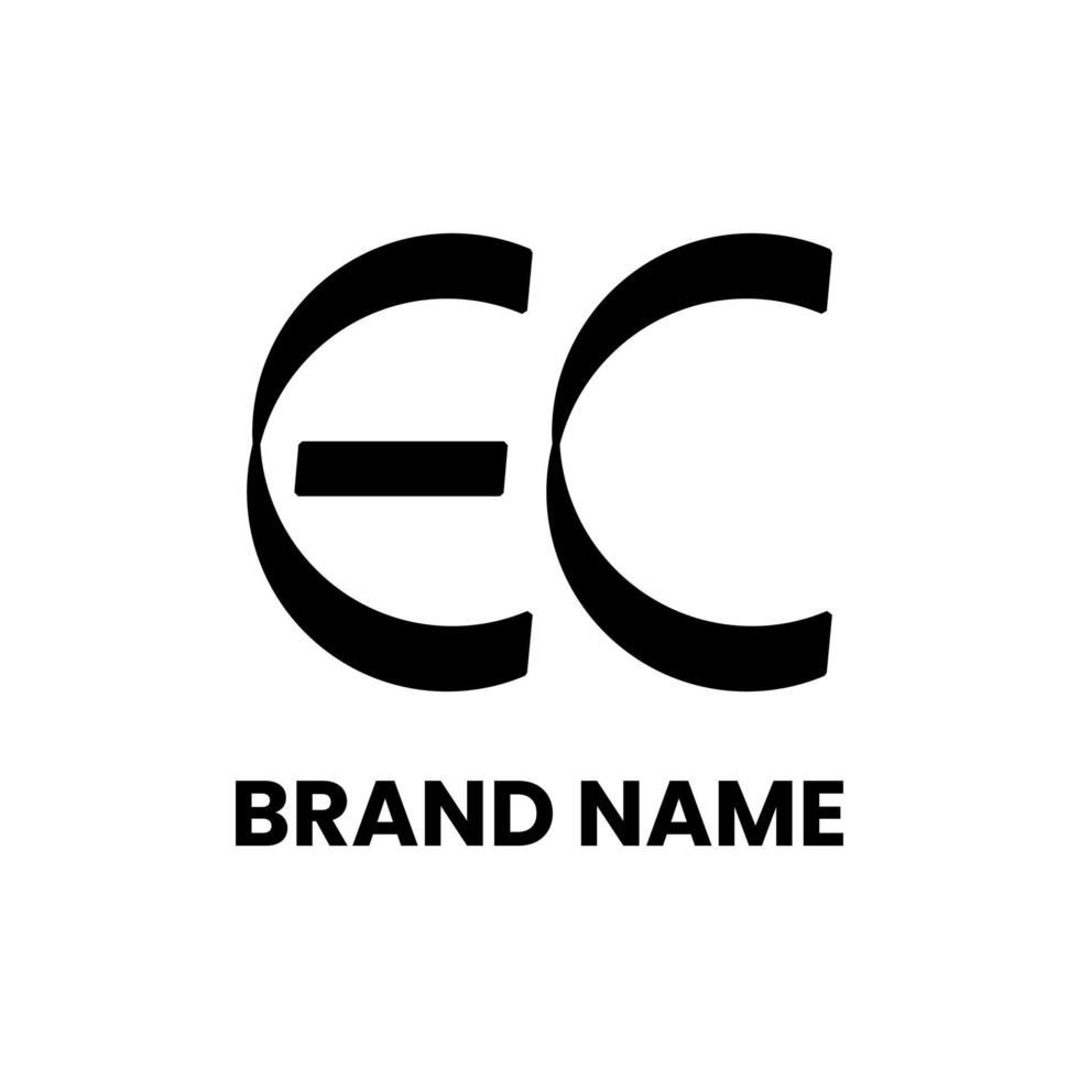 logo template with initials E and C vector