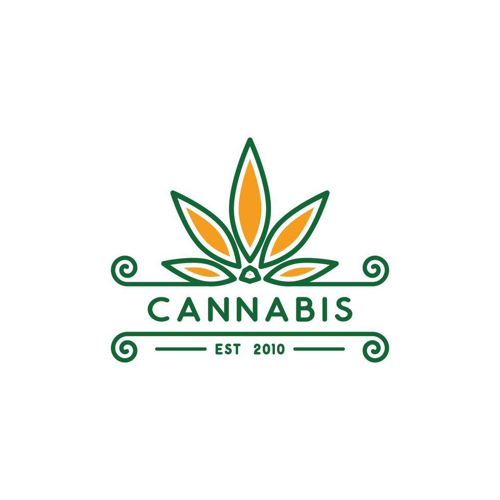 logo template for cannabis company. marijuana leaf shaped logo in geometric style. vector