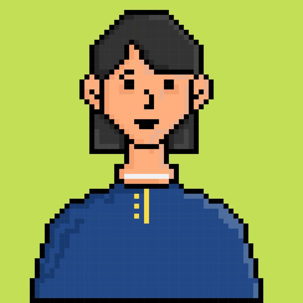 ilustración de personaje de personas de estilo pixel art vector