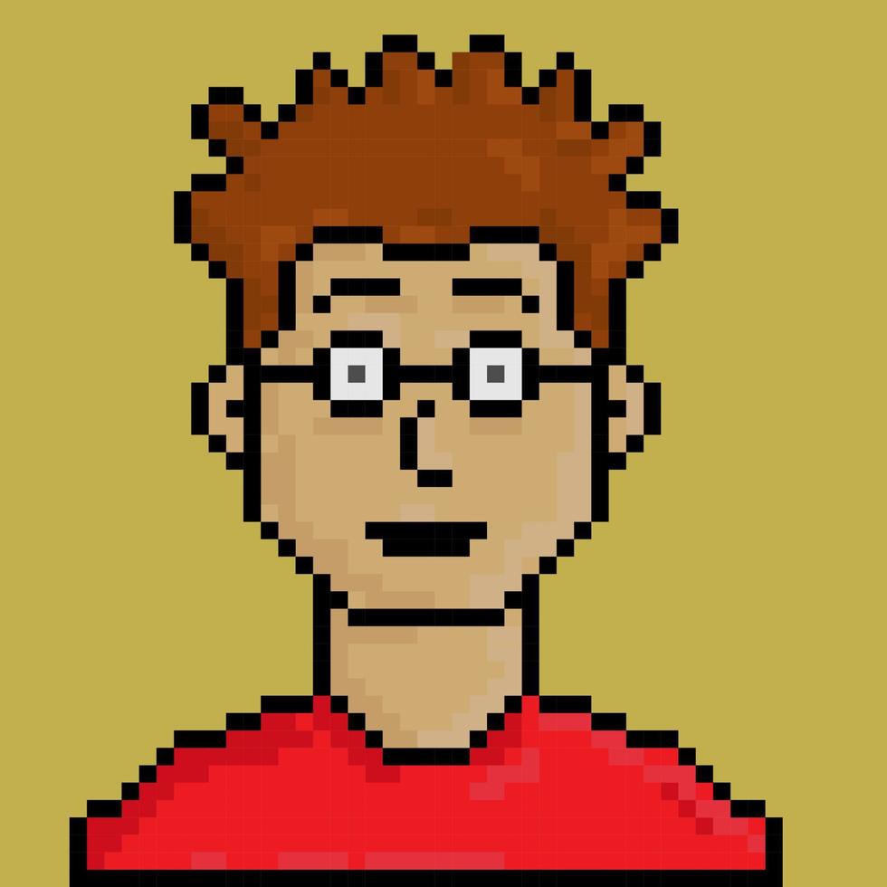 Pixel art style people character illustration vector