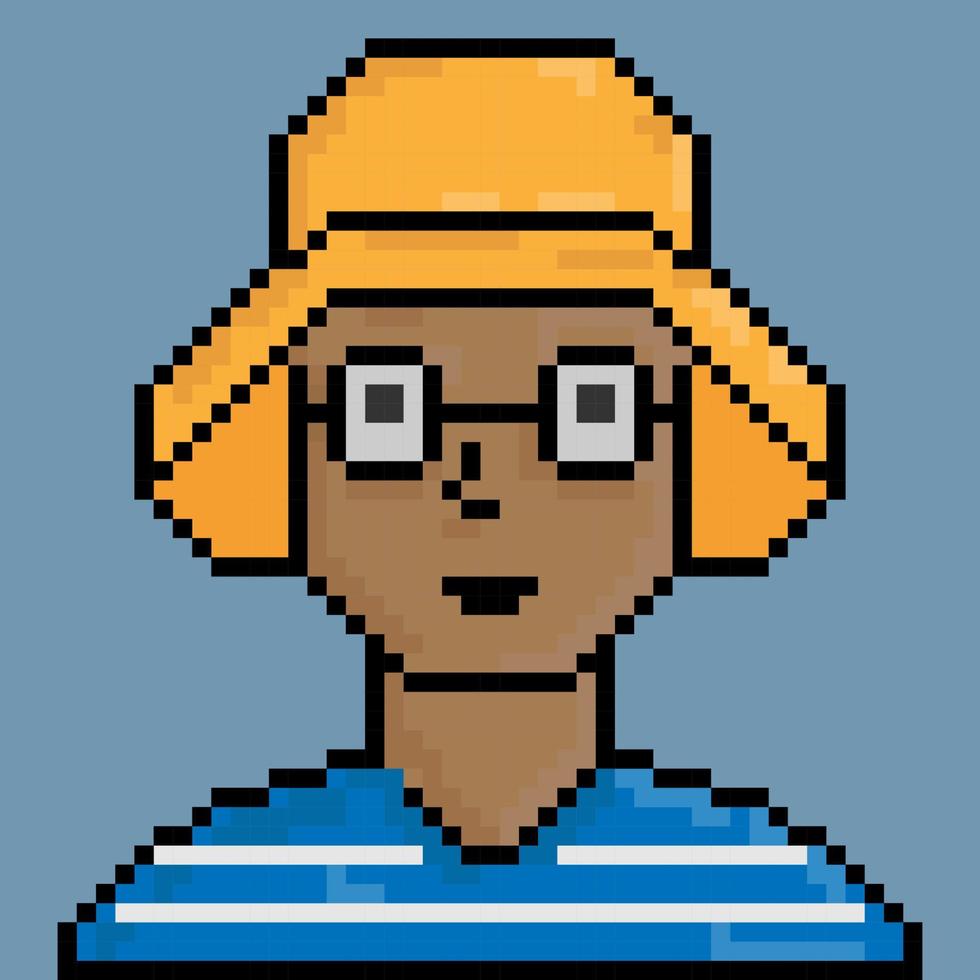 ilustración de personaje de personas de estilo pixel art vector