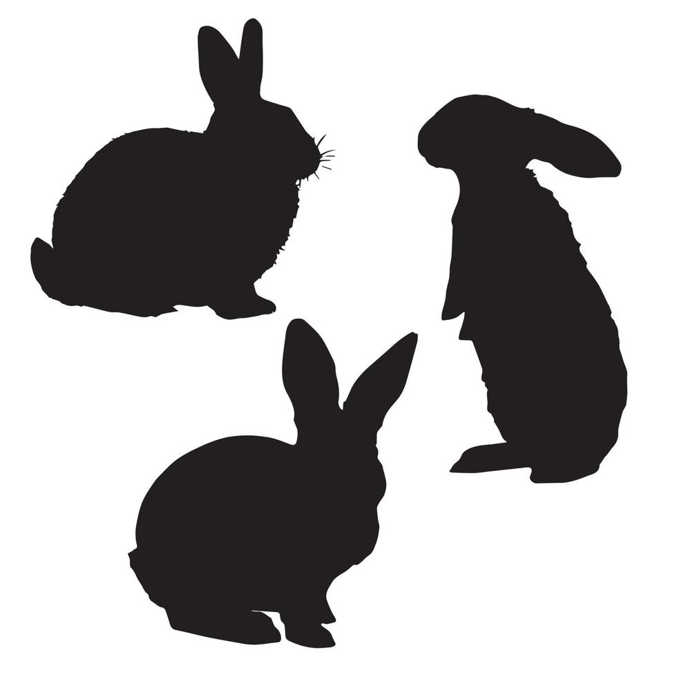 Rabbit Hair Sillhouette vector