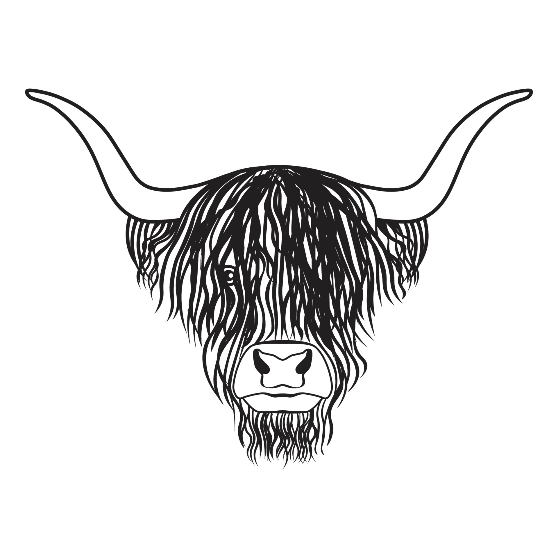 Highland Bull head tattoo 5366039 Vector Art at Vecteezy