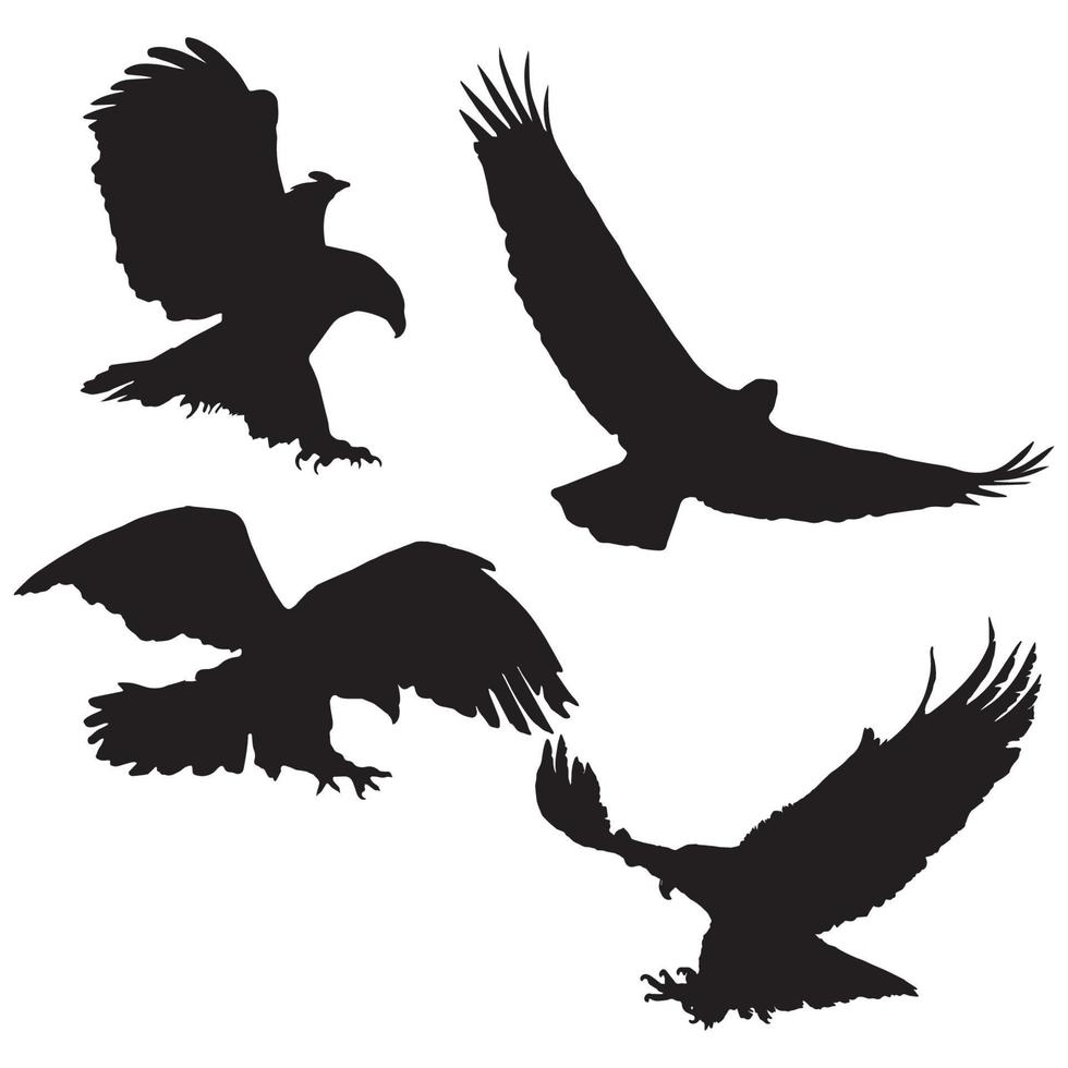 Eagle Set Silhouette vector