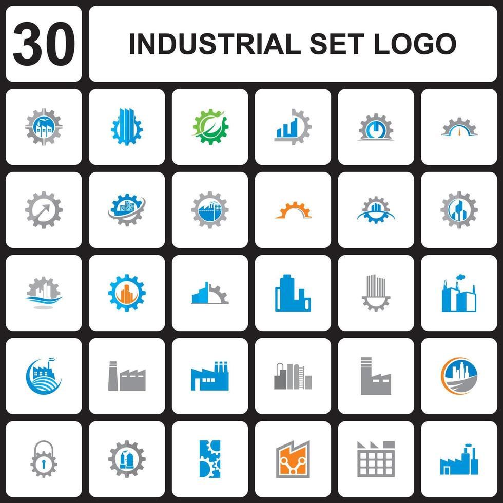 A Set Of Industrial Logos , A Set Of Machine Logos vector