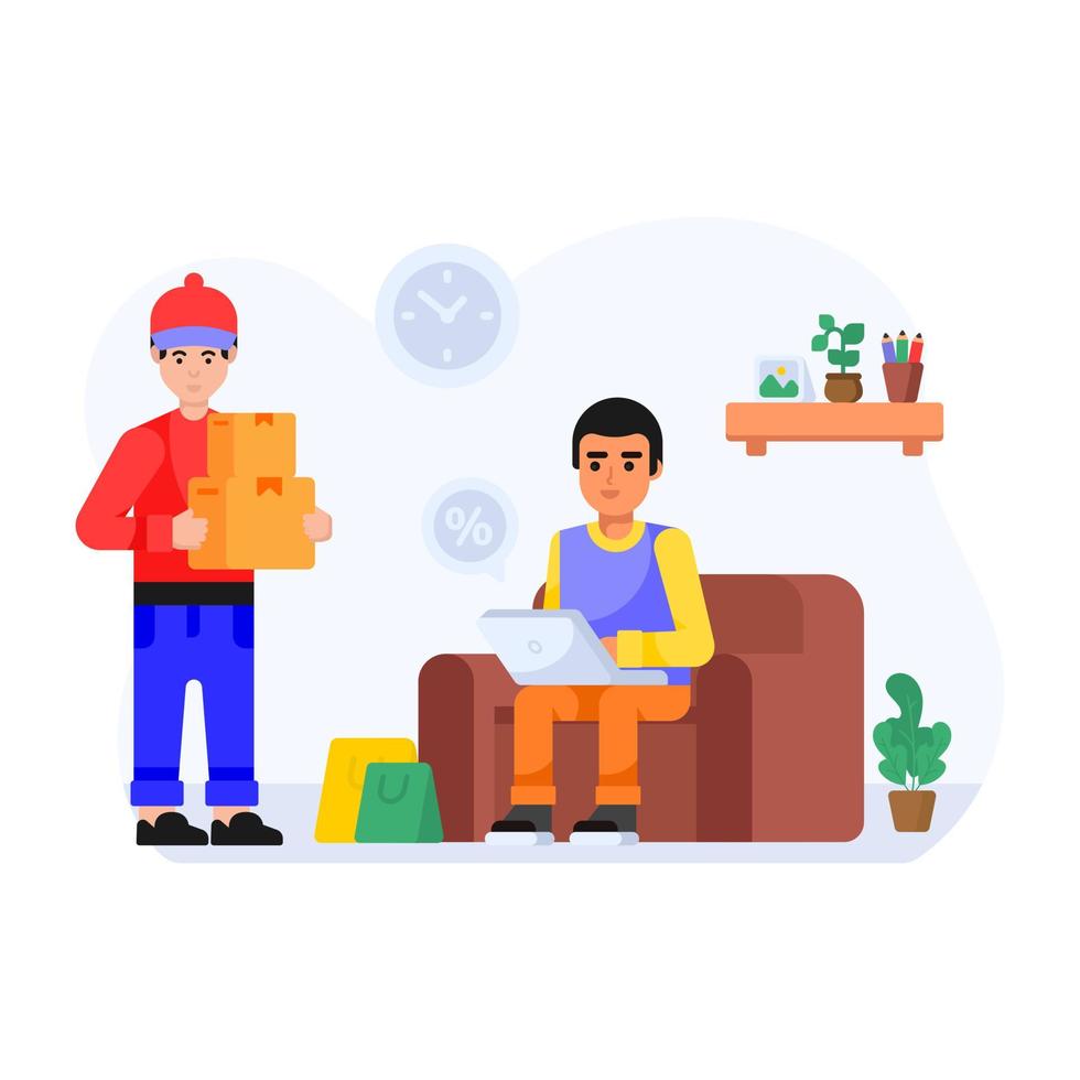 Flat illustration of home delivery in modern design vector