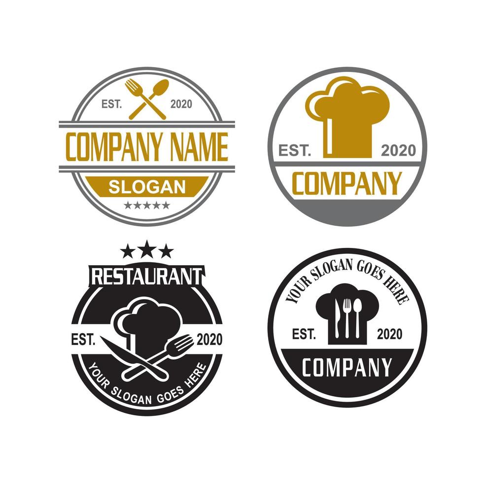 A Set Of Restaurant Vector , A Set Of Food Logo