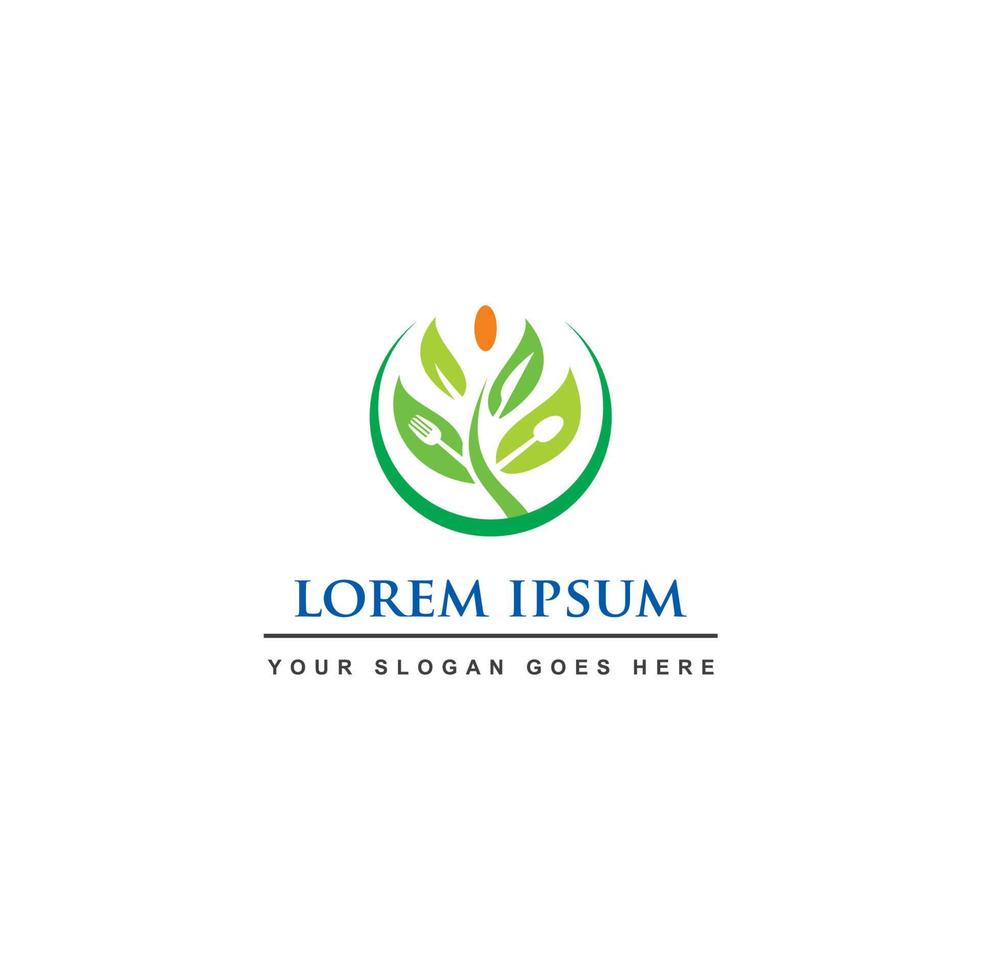 organic food logo , healthy care logo vector