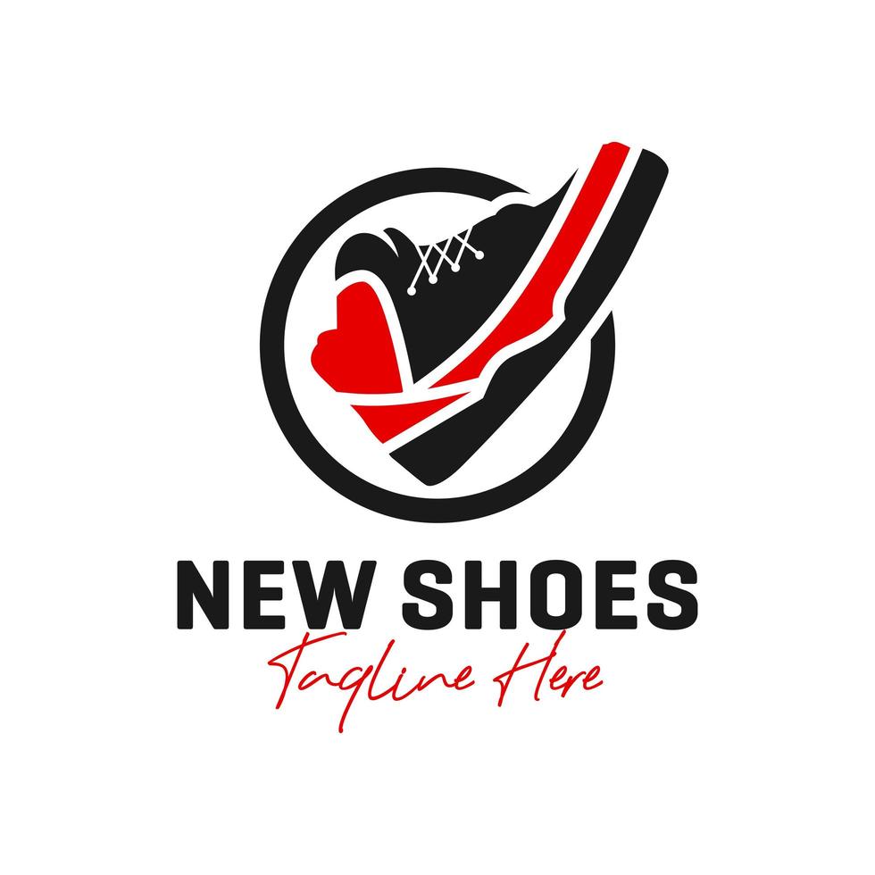diseño de logotipo de ilustración de inspiración de moda de calzado vector