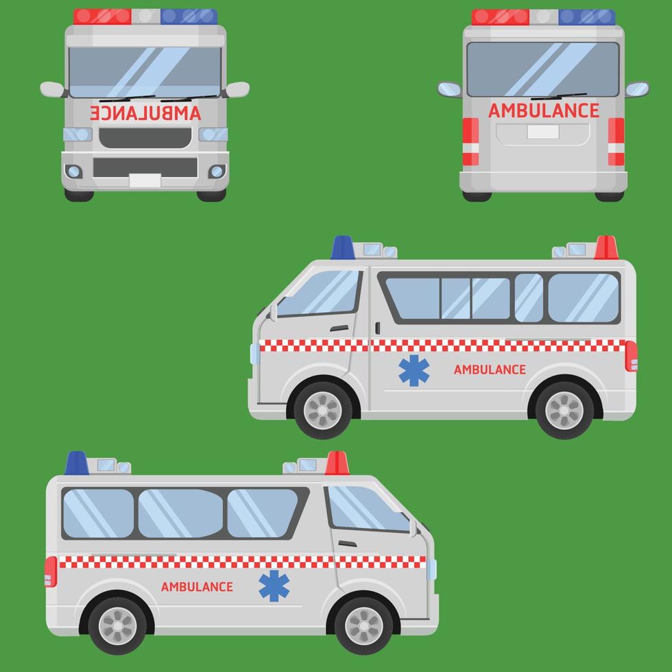 thai ambulance van car vector illustration eps10