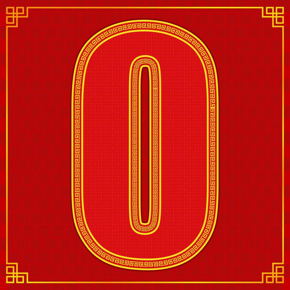 0 zero lucky number happy chinese new year style. vector illustration eps10