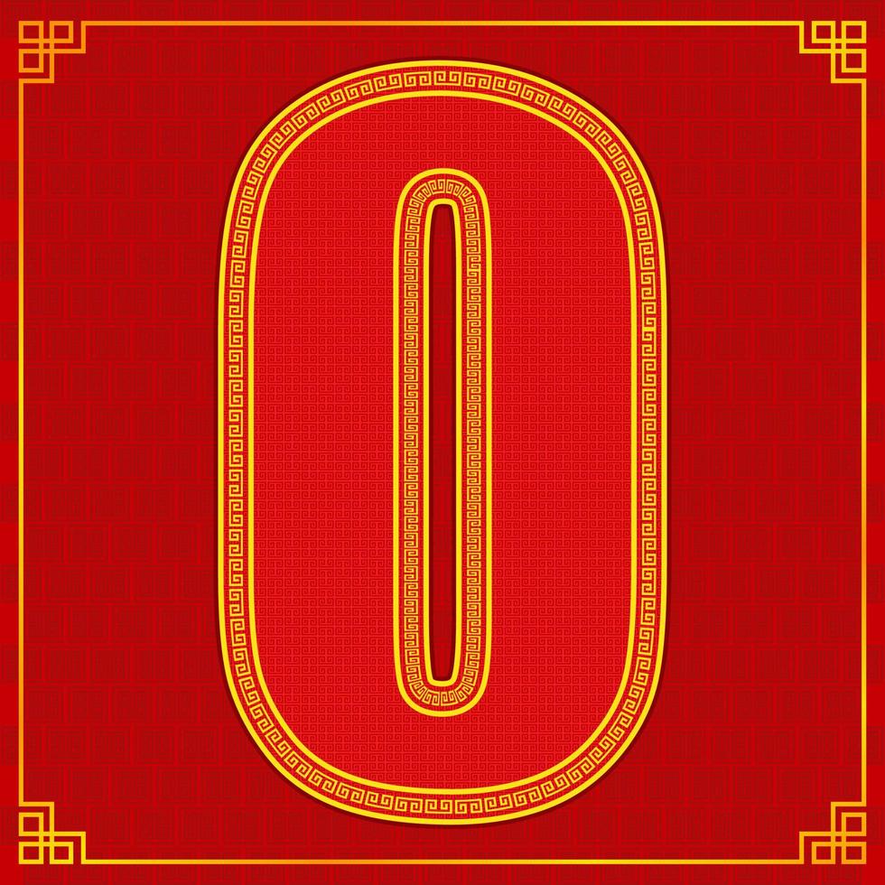 0 zero lucky number happy chinese new year style. vector illustration eps10