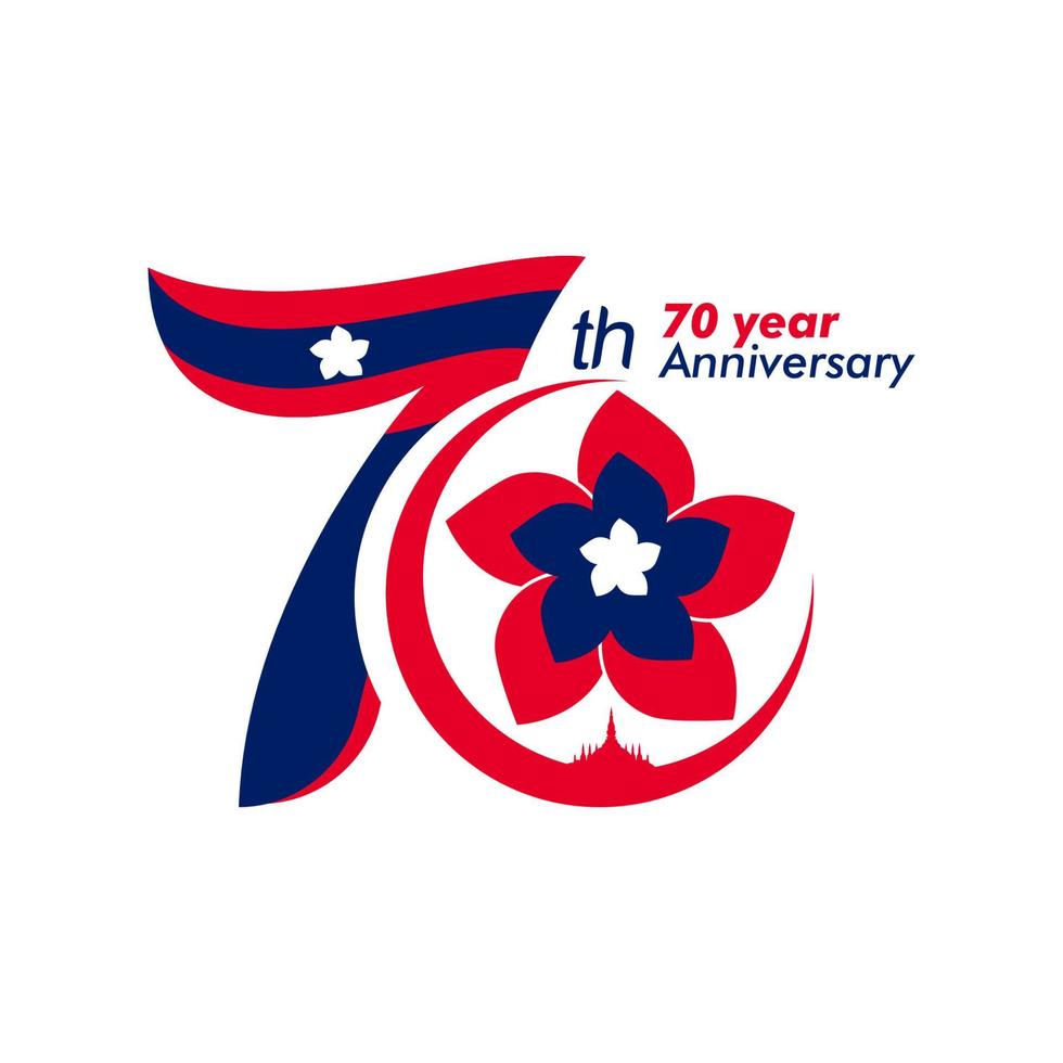 70th years Anniversary of Laos vector