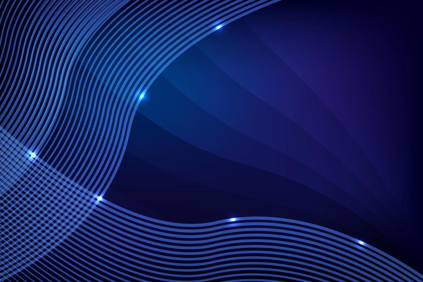 Abstract Wave background dark blue with curve vector