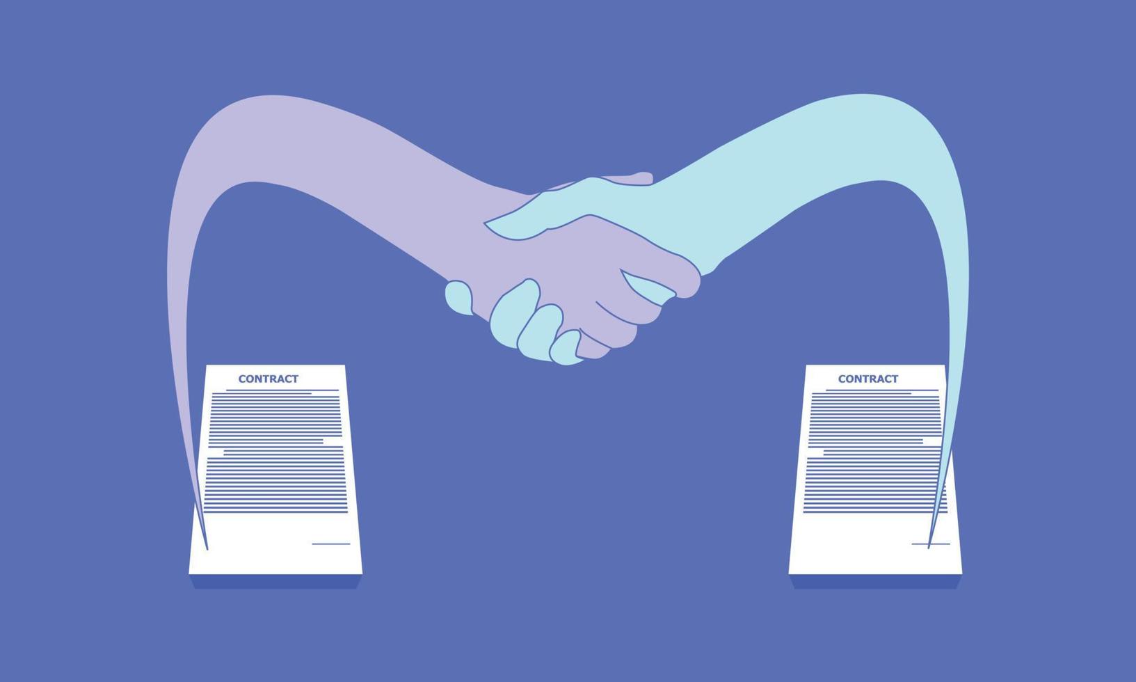 two hands shake for approval business contract. vector illustrator eps10